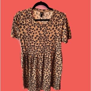 Wild fable leopard print baby doll dress